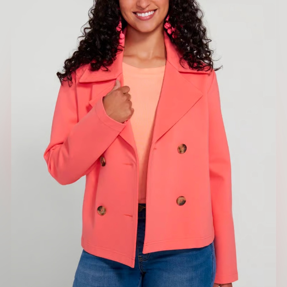* New in packaging Betabrand Melon Cropped Pea Coat SZ Medium *